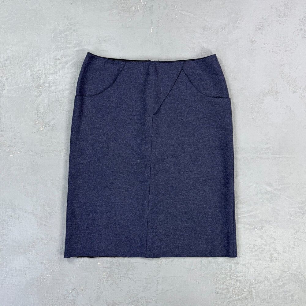 Maison Margiela MM1 Dark Blue Wool Blend Flannel Skirt IT 42, US 6